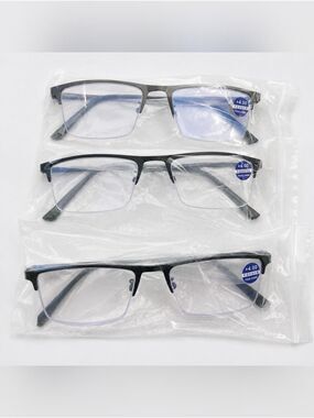 Anourney 3-Pack +4.00 Reading Glasses Black & Gray